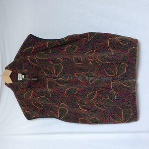 Duffel Outdoor vest fleece autumn foliage leaves fall XL